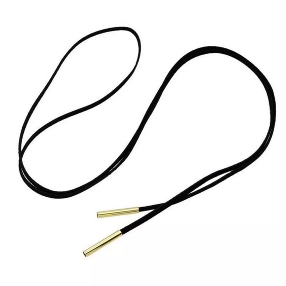 💋BLACK SUEDE CHOKER NECKLACE BOHO LARIAT STYLE - Picture 4 of 4