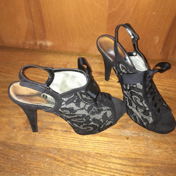 Velvet Heart 10M lacy high heels. Worn once