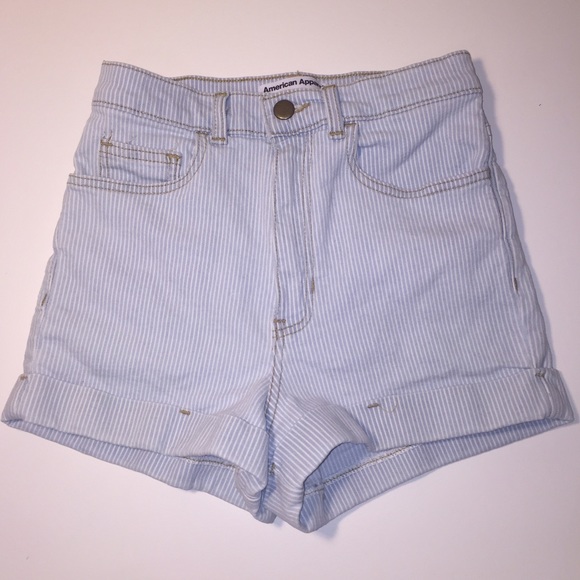 😍American apparel stripes Jean high waited shorts