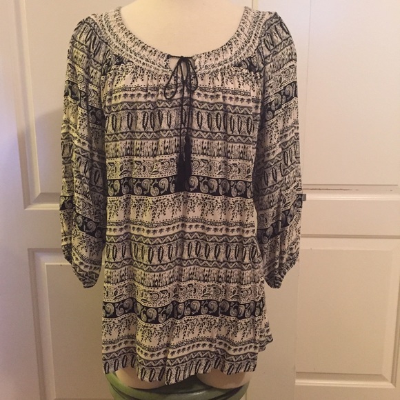 PLUS SIZE PEASANT BLOUSE