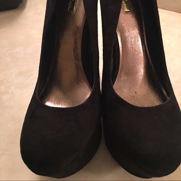 Suede Sexy Wedges with Gold Tip Heel