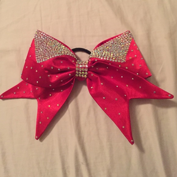 Brand New Red Fabric Bow High Quality Crystals