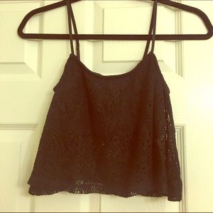 Lace black crop top