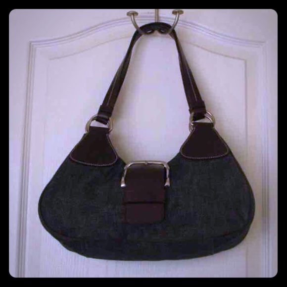 Authentic Prada Blue Denim Leather Straps & Buckle