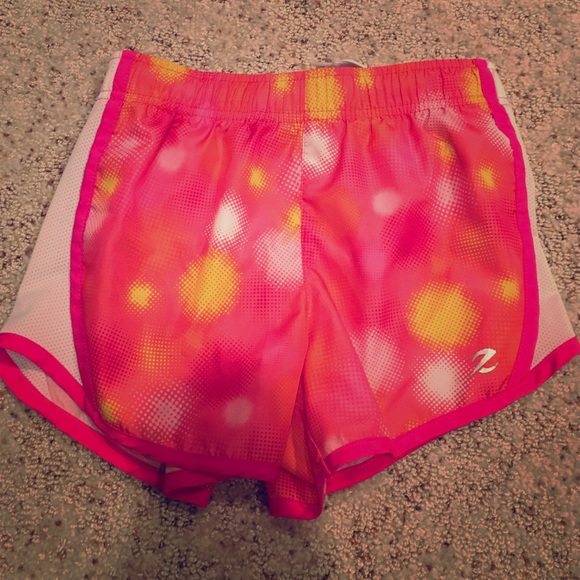 girls pink/orange athletic shorts