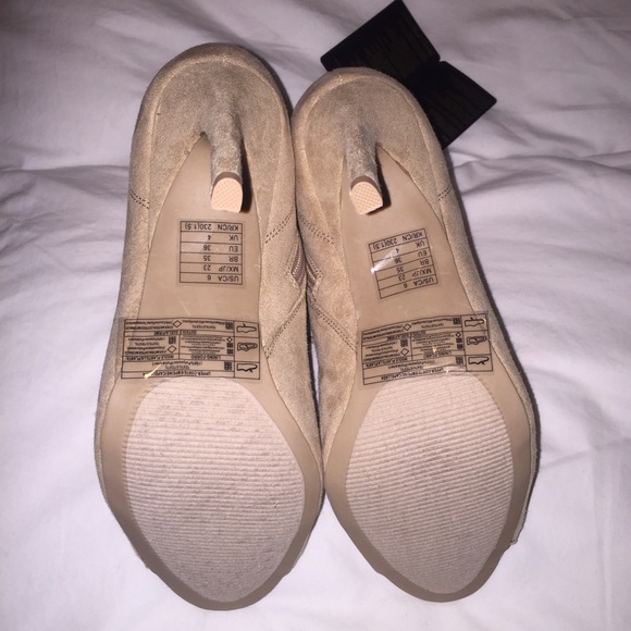 Tan Suade Lace-Up Booties - Picture 3 of 3