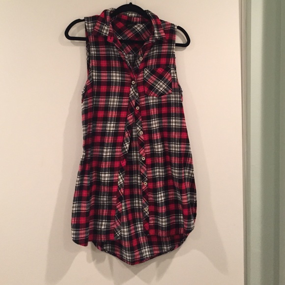Long plaid top