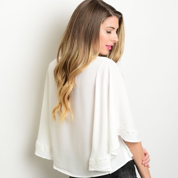 White Cape Top - Picture 2 of 3