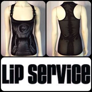 NWOT Lip Service black silver clip tank top S