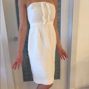 J. Crew Linen Strapless Dress