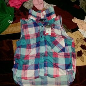 Sleeveless flannel new