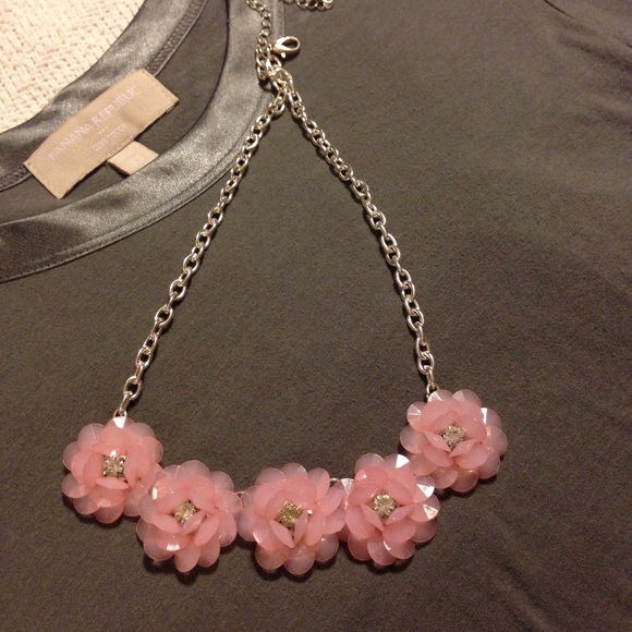 Pink flowered necklace