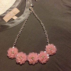 Pink flowered necklace