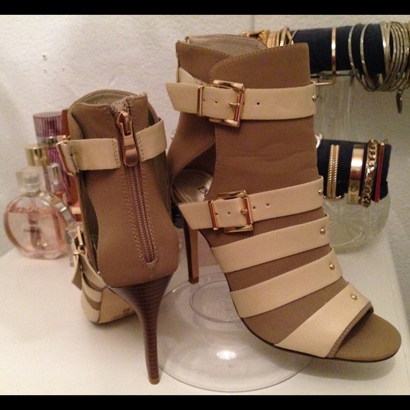 Tan and nude high heels
