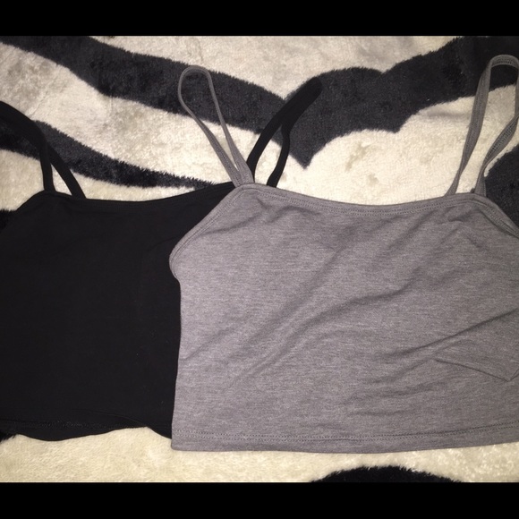 H & M BLACK AND GREY CROP TOP BUNDLE