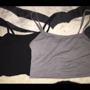 H & M BLACK AND GREY CROP TOP BUNDLE