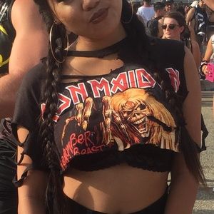 🚫SOLD🚫 DISTRESSED VINTAGE IRON MAIDEN CROP TOP