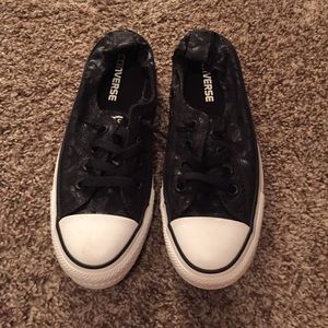 Black printed converse sneakers