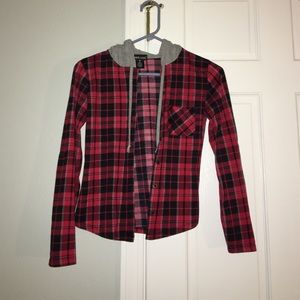 Wet Seal hooded flannel