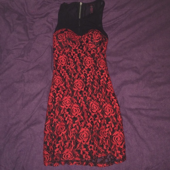 Super sexy Red rose Mini dress