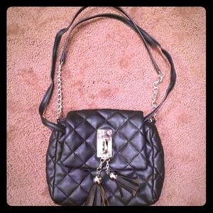 Candie's Brand Black Faux Leather Quilted Purse