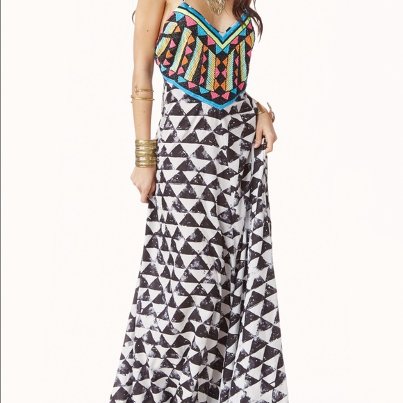 Mara Hoffman Beaded Graphic Maxi Dress XS