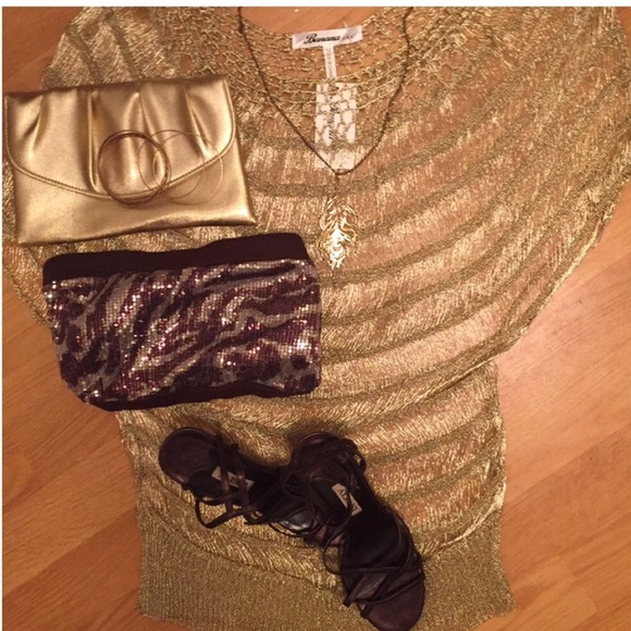 Gold top & Striped sequined Bralette - Picture 1 of 1