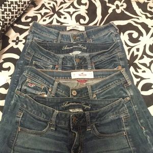 4 Pairs of American Eagle & Hollister jeans