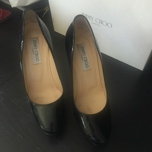 Jimmy Choo black patent leather pumps size 8 1/2