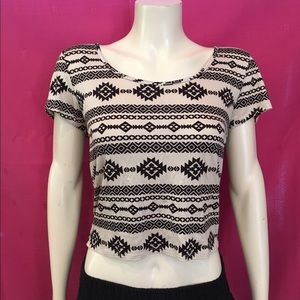 Tribal print crop top