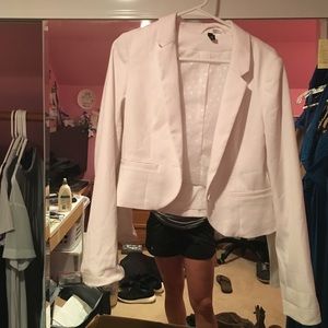 H&M Cropped White Blazer
