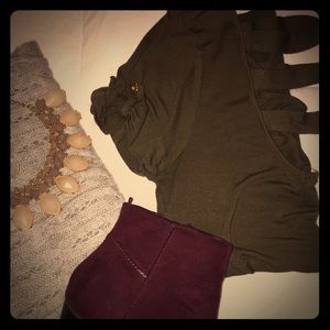 BUNDLE ONLY Olive cut out Tee