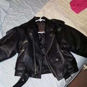 Kids leather biker jacket