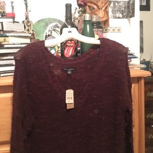 Burgundy V-neck American Eagle Sweater (new)