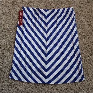 NWT Stripe Chevron Skirt, Blue and White