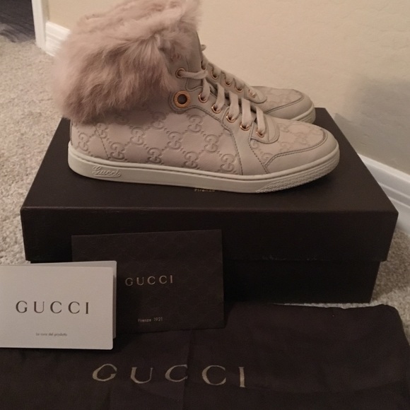 gucci tennis shoes with fur