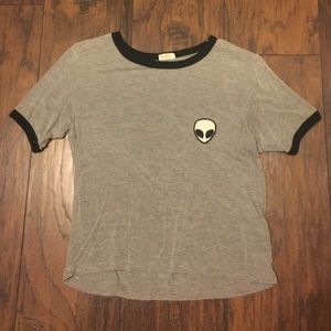 John Galt Grey/Black Crop Top
