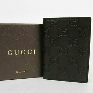 GUCCI Guccissima Chocolate Leather Card Case