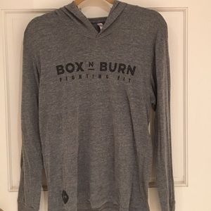 Box ' n Burn Grey light weight hoody.