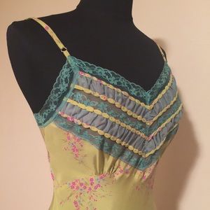 Betsey Johnson floral 90s vintage dress lace pinup