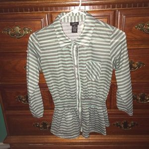 striped button up shirt