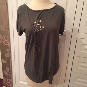 Distressed Khaki T-Shirt