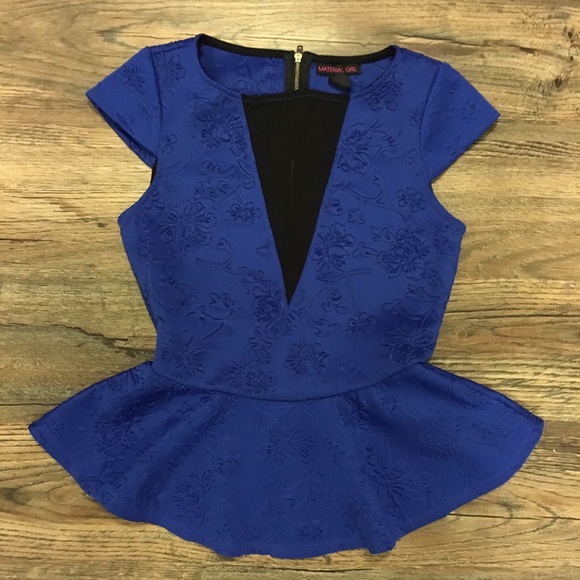 Material Girl Peplum Top - Fully Zip Open Back