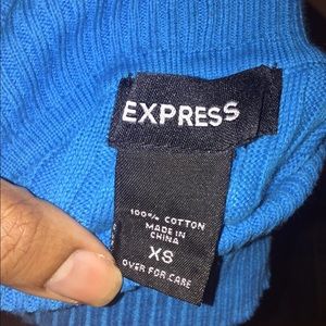 Express blue sleeveless turtleneck sweater