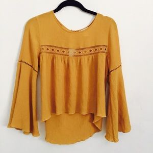 Hippie flare gold blouse