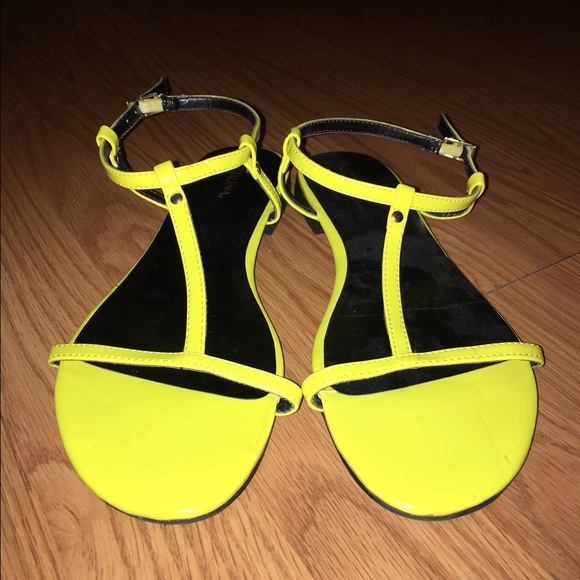 Neon yellow sandals