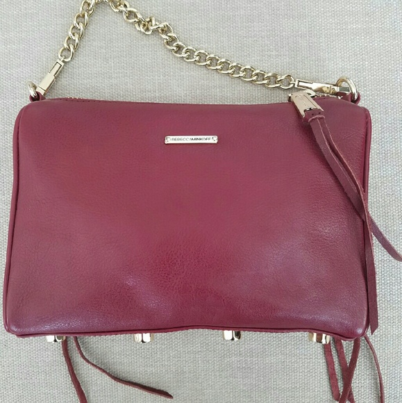 NWOT! Rebecca Minkoff Mini 5 Zip Burgundy Purse - Picture 3 of 4
