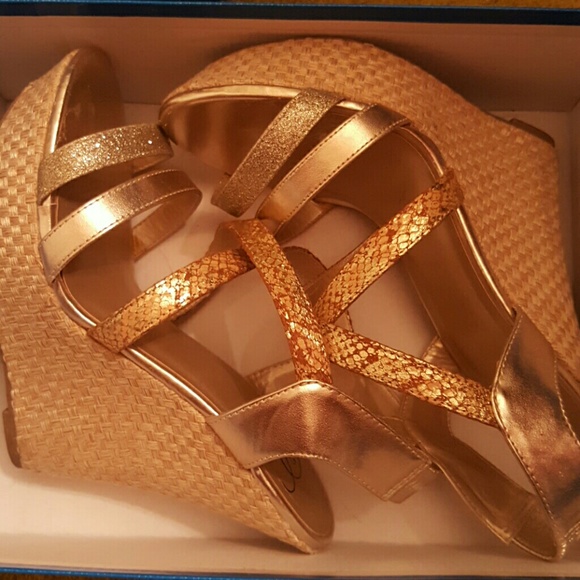 Champagne colored wedges