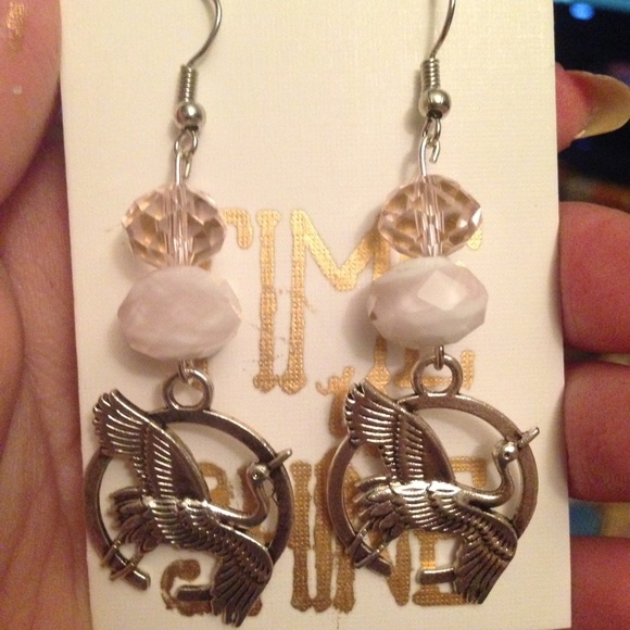 Handmade crane earrings