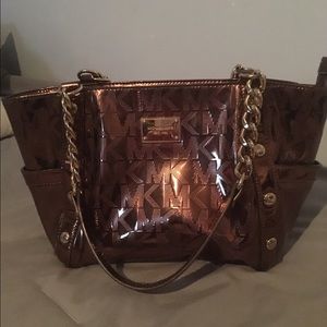 Authentic Michael Kors Metallic Monogram Bag